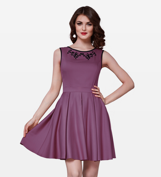 Solid A-Line Dress