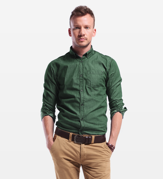 Regular Fit Casual Shirt (XS, Light Green)