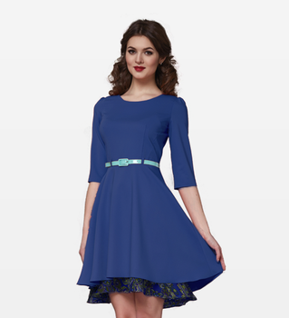 Printed Maxi Dress (XS, Navy Blue)