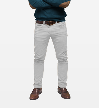 Tapered Fit Jeans (28, White)
